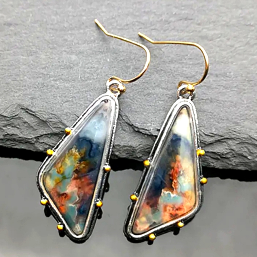 Faux marble earrings